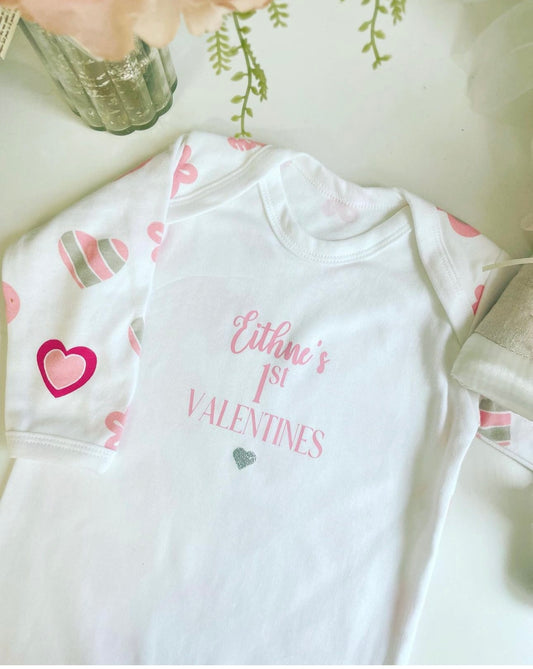 Valentine’s Day baby grow