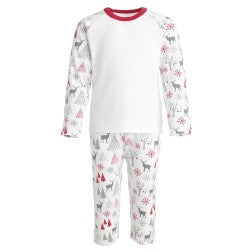 Adults red and grey reindeer pyjamas